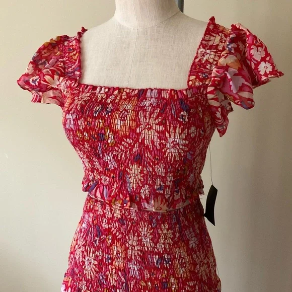 NWT Lulu’s Sunlit Summer Red Floral Print Matching Set - Picture 2 of 16